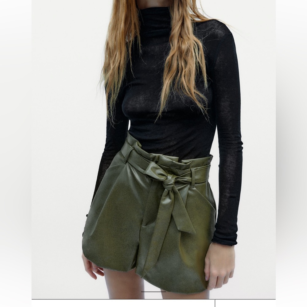 BLACK leather shorts